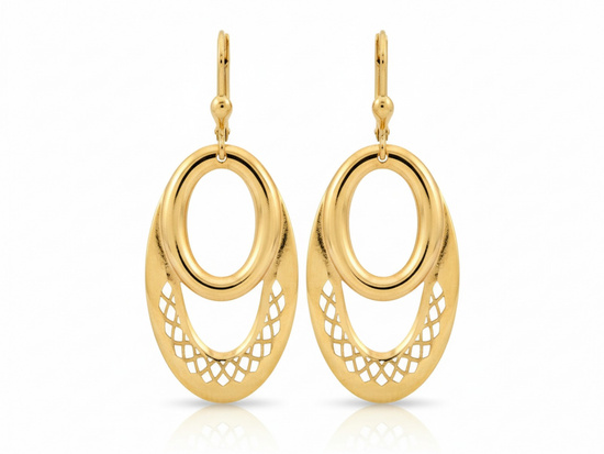 Kolczyki złote duże owalne błyszczące