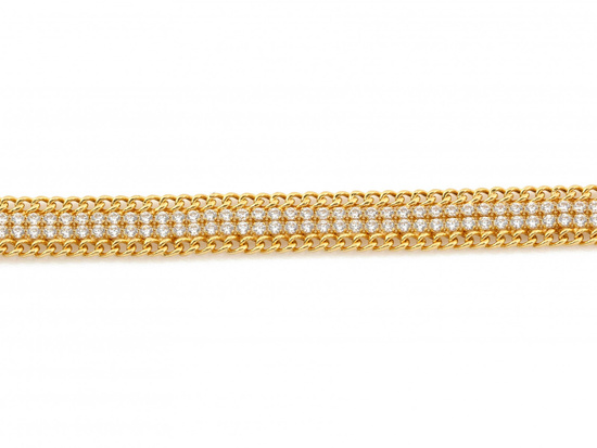 Bransoletka złota taśma z cyrkoniami