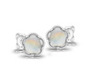Srebrne kolczyki 925 z naturalnymi kamieniami księżycowymi - kwiat