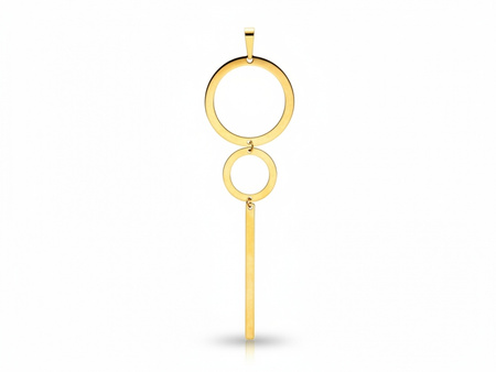 Zawieszka złoty wisior długi nowoczesny z ruchomych elementów