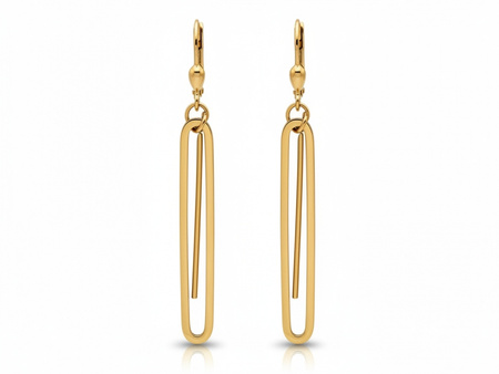 Kolczyki złote długie sztywne modne ruchome