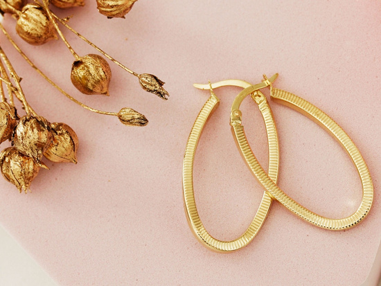 Złote kolczyki owalne angielskie