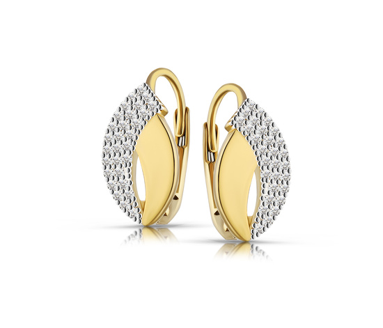 Złote kolczyki 585 z cyrkoniami - klasyczne