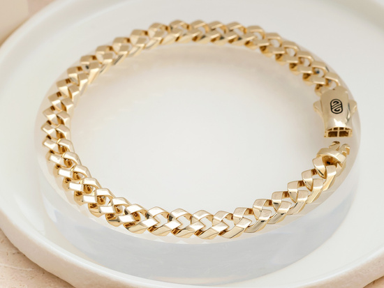 Męska złota bransoleta gruby splot