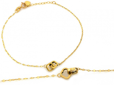 Bransoletka złota delikatna łańcuszkowa modne kwiatki