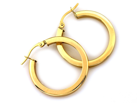 Złote kolczyki klasyczne koła 26mm