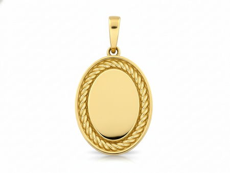 Zawieszka złota owalna pod grawer