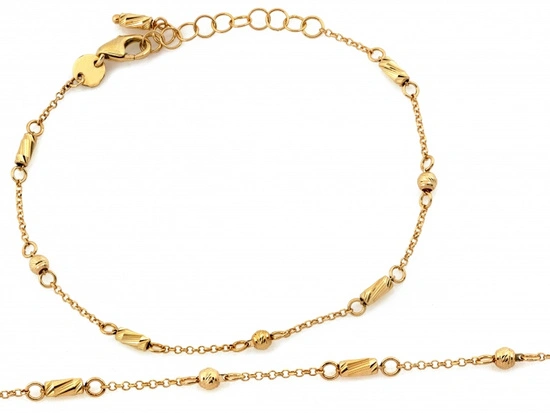 Bransoletka złota łańcuszkowa z kuleczkami