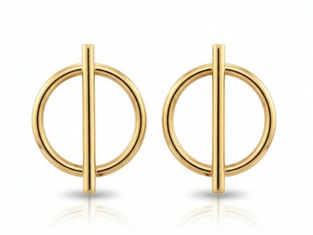 Kolczyki złote okrągłe na sztyfcie