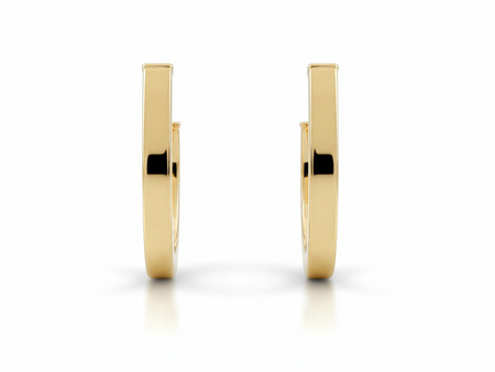 Kolczyki złote sztywne na sztyfcie nowoczesne