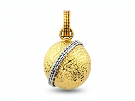 Zawieszka złota kulka ażurowa dwukolorowa
