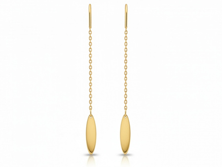 Kolczyki złote wiszące przeciągane długie