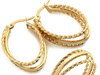 Kolczyki złote owalne koła potrójne błyszczące