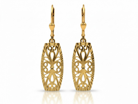 Kolczyki złote duże ażurowe na zapięciu angielskim