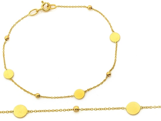 Bransoletka złota z kulkami z kółeczkami