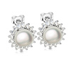 Srebrne kolczyki 925 z perłami i diamentowymi cyrkoniami