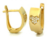 Złote kolczyki z sercem wysadzanym cyrkoniami