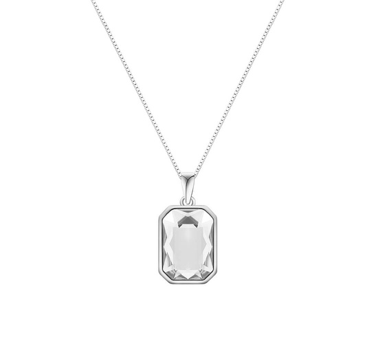 Naszyjnik srebrny 925 Swarovski - prostokąt