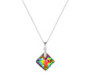 Naszyjnik srebrny 925 Swarovski - kwadrat