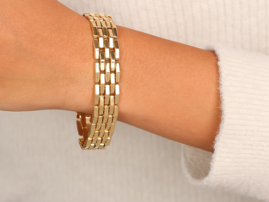 Szeroka złota bransoleta okazała z ruchomych części