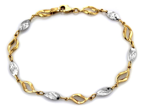 Dwukolorowa złota bransoletka elegancka