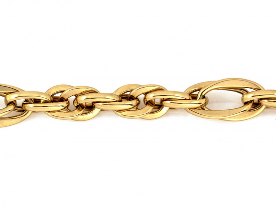 Bransoletka złota z dużych ogniw przeplatanych