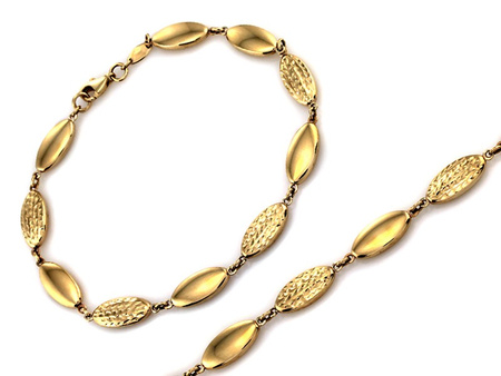 Elegancka złota bransoletka z owalnych elementów