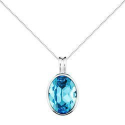 Naszyjnik srebrny 925 Swarovski - elipsa