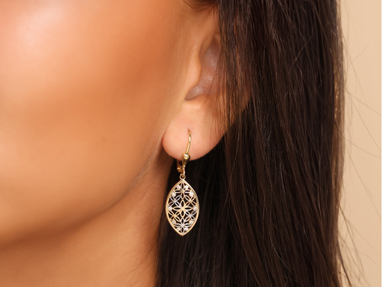 Kolczyki złote wiszące ażurowe