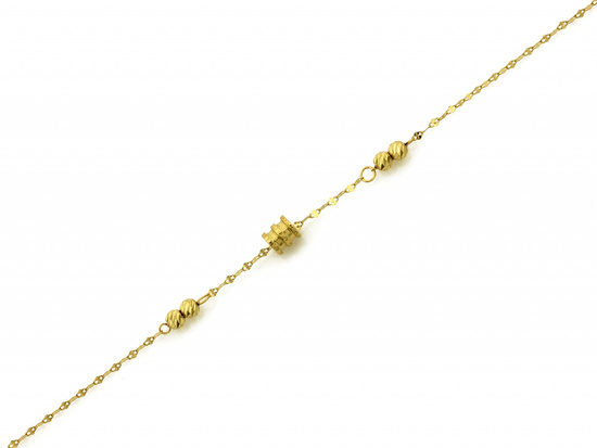 Bransoletka złota łańcuszkowa z kulkami