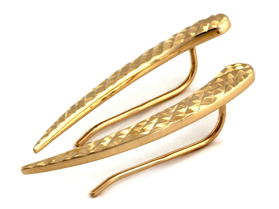 Nausznice złote kolczyki diamentowane