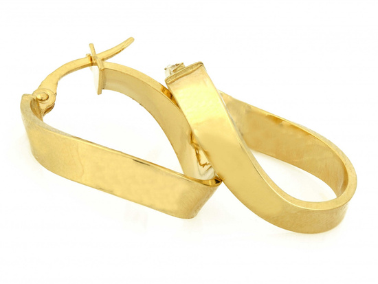 Kolczyki złote owalne skręcone