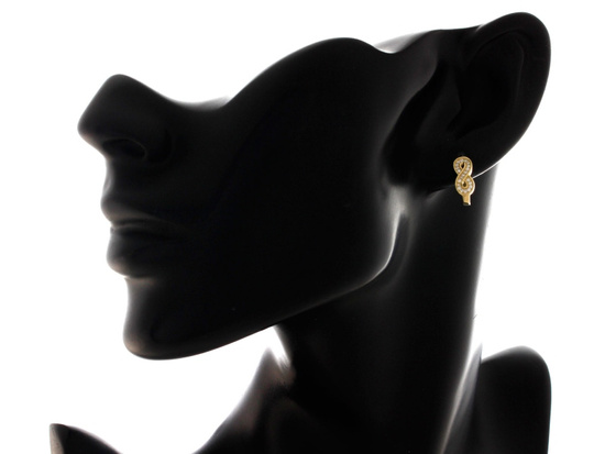 Kolczyki złote nieskończoności z cyrkoniami angielskie zapięcie 