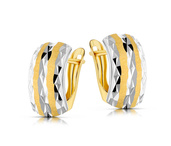 Złote kolczyki 585 diamentowane - klasyczne