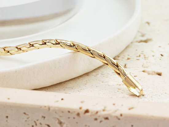 Bransoletka złota gruba elementowa