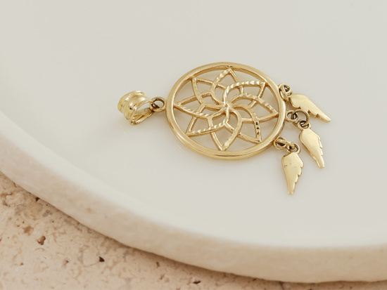 Zawieszka złota łapacz snów