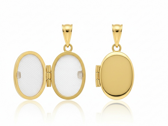 Złota zawieszka puzderko na fotografię