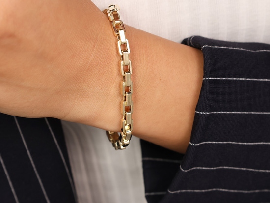 Bransoletka złota duże dmuchane ogniwa