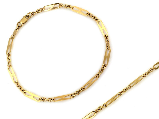 Bransoletka złota modna oryginalna na czasie