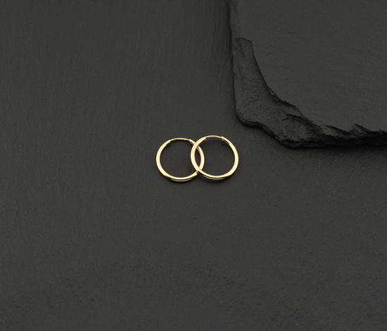 Złote kolczyki 585 koła 15 mm, szarniry