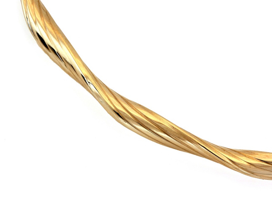 Bransoletka złota sztywna skręcona