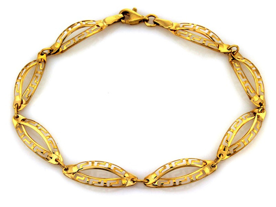 Złota bransoletka z modowym wzorem