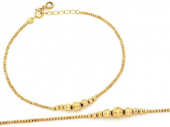 Złota bransoletka modna z kulkami