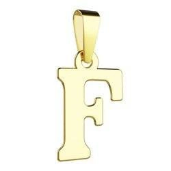 Złota literka F - mala zawieszka 333