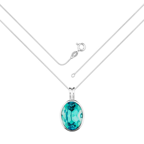 Naszyjnik srebrny 925 Swarovski - elipsa 