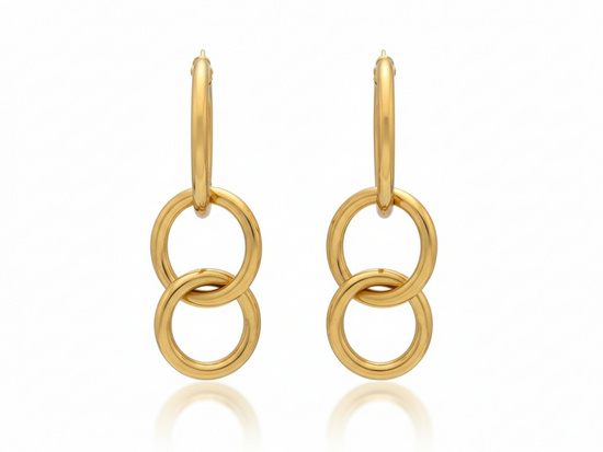 Kolczyki złote wiszące z kółek