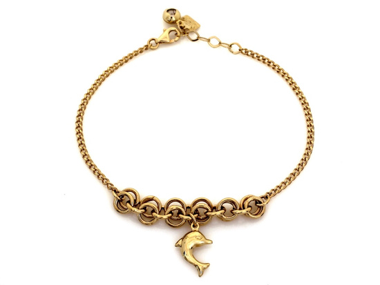 Bransoletka złota z zawieszką delfinkiem