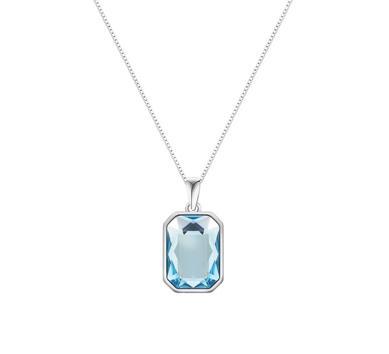 Naszyjnik srebrny 925 Swarovski - prostokąt