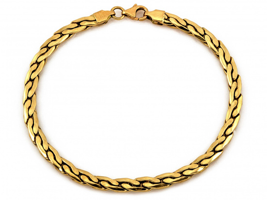 Złota bransoletka elementowa gruba