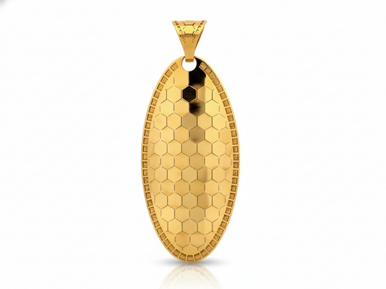 Zawieszka złota duża długa owalna błyszcząca